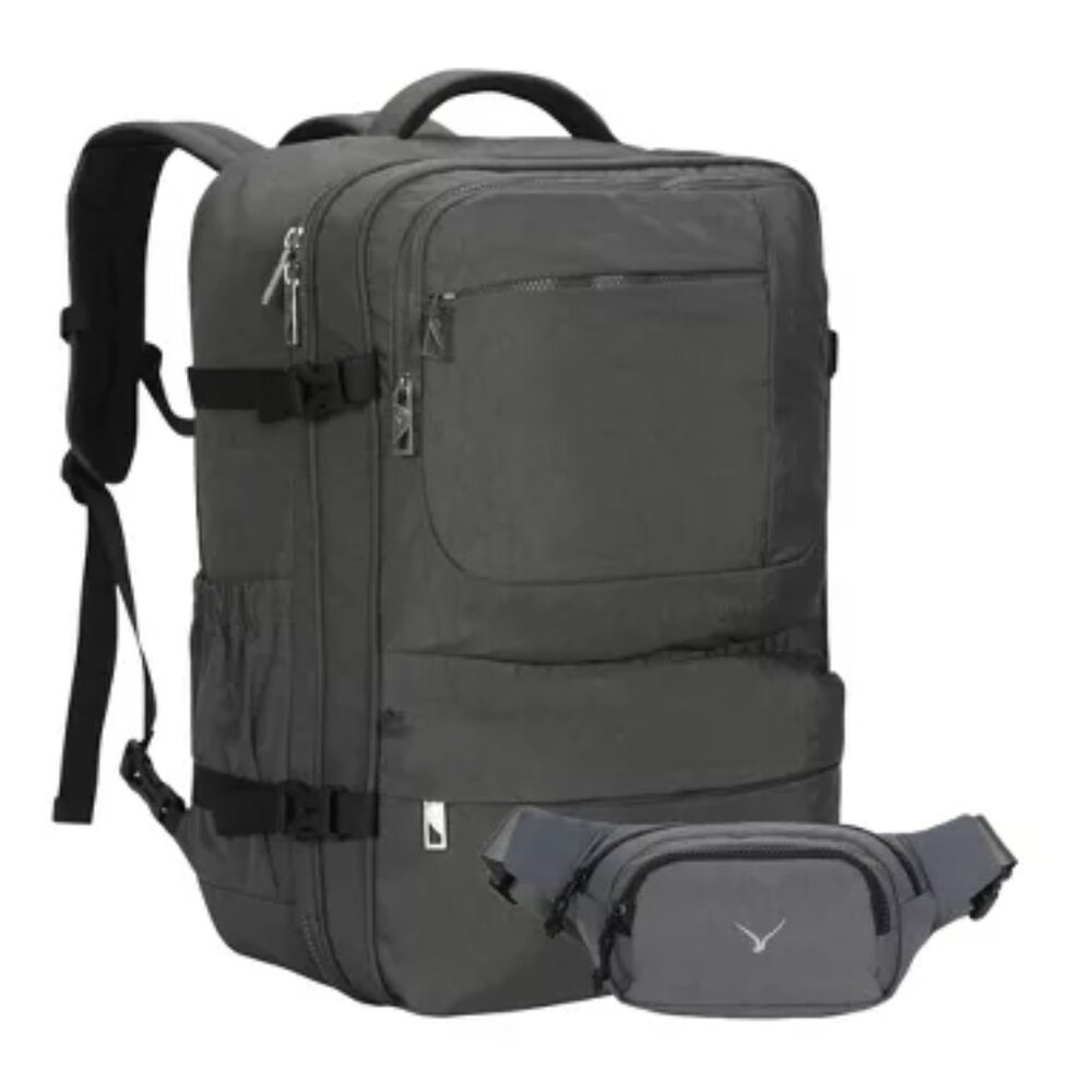 NEW HYNES EAGLE 44L Carry-On Travel Backpack Luggage Grey